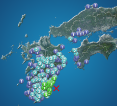 日向灘でM5.3の地震　宮崎県で震度3　津波の心配なし