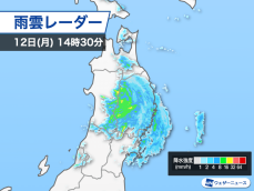 台風5号の活発な雨雲は内陸部へ　岩手沿岸も夜にかけて注意続く