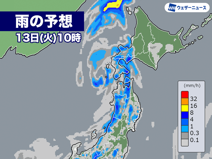 北日本は日本海側を中心に強雨に注意　台風5号は熱帯低気圧に