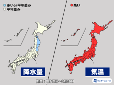 気象庁1か月予報　長引く残暑　9月になっても気温は下がりにくい