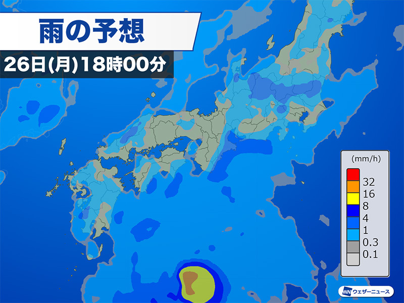 台風の接近前から大雨に注意　明日以降は湿った空気の流れ込みが続く