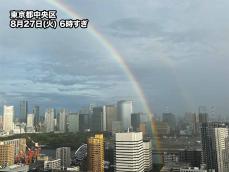 関東で二重の虹が出現　晴れていても急な雨に注意