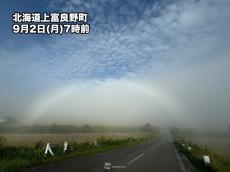 北海道で白いアーチ「白虹」が出現　霧が解消するサイン