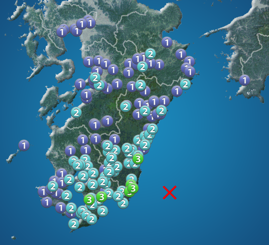 日向灘でM5.2の地震　宮崎・鹿児島で震度3　津波の心配なし