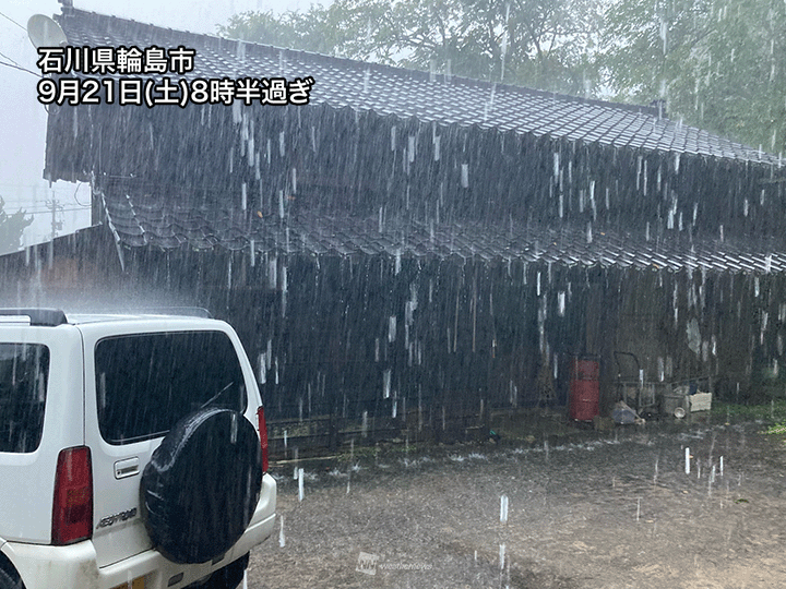 石川・能登地方で100mm/h近い猛烈な雨　輪島市などに避難指示