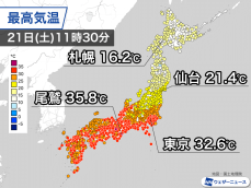 記録的残暑落ち着くも一部ではまだ猛暑日　9月下旬らしからぬ暑さ