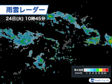 沖縄・奄美は断続的に雨　昼過ぎまでは激しい雨のおそれも