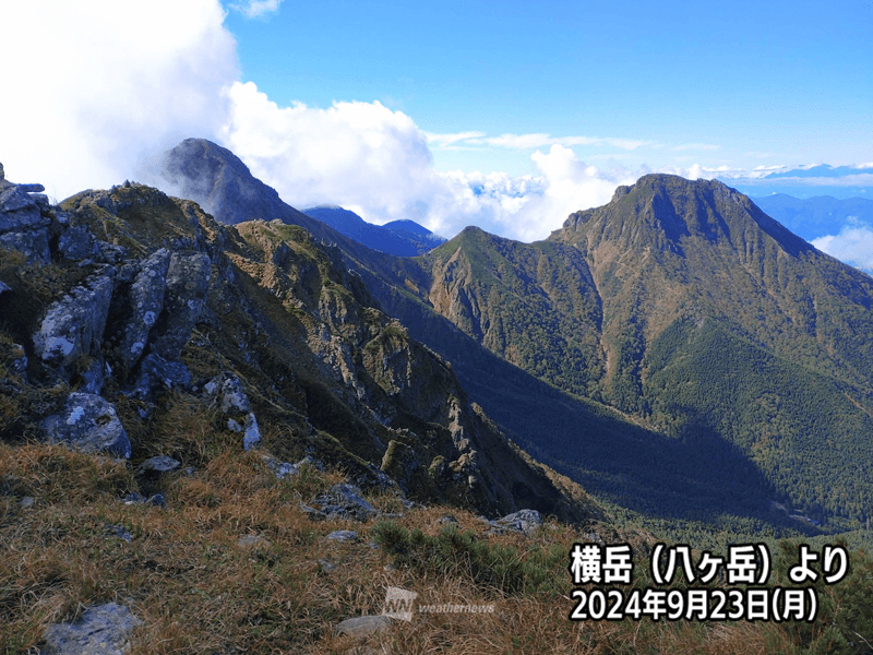 今週末の山の天気　太平洋側ほど雨となる山域が多い