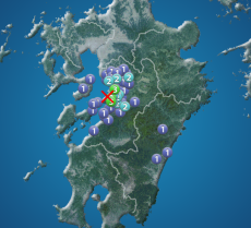 熊本県熊本地方でM3.4の地震　最大震度3　津波の心配なし