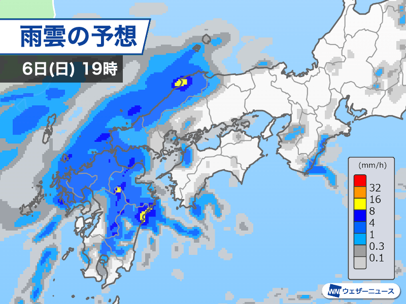 東海や西日本は急な雨に注意　関東は降っても弱い