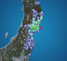 岩手県・宮城県で震度3の地震発生