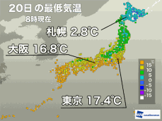 秋の空気に覆われて気温が急降下　服装選びや体調管理に注意