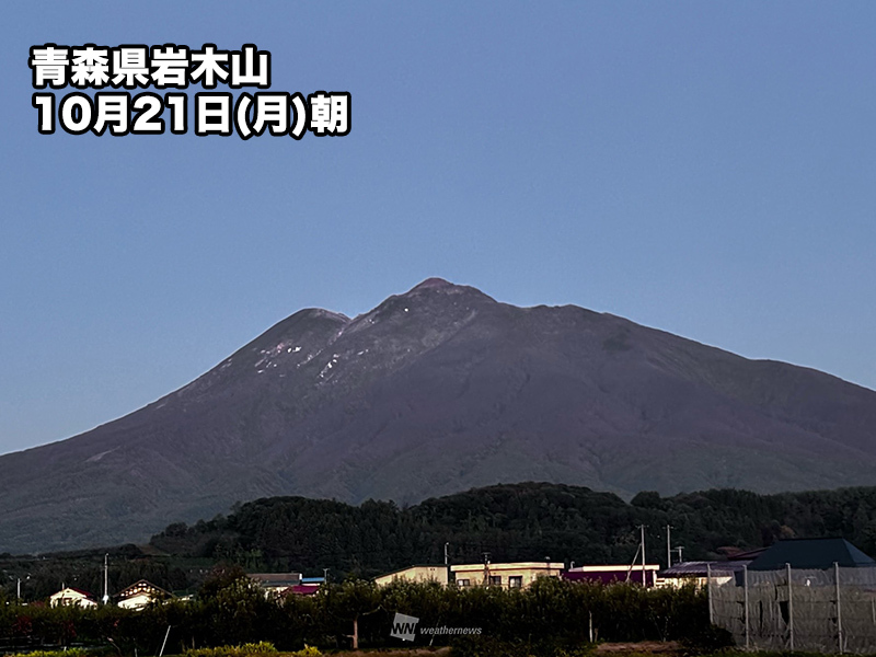 青森・岩木山や山形・月山で初冠雪観測　今朝は今季一番の冷え込み