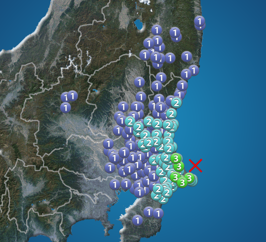 茨城県沖でM4.6の地震　茨城県・千葉県で震度3　津波の心配なし