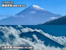 富士山「初冠雪」の発表なし　静岡県側で積雪も、山梨県側で観測されず