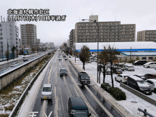 札幌市内で雪が強まる　11月上旬としては4年ぶりの多い積雪