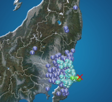 茨城県・千葉県で震度3の地震発生