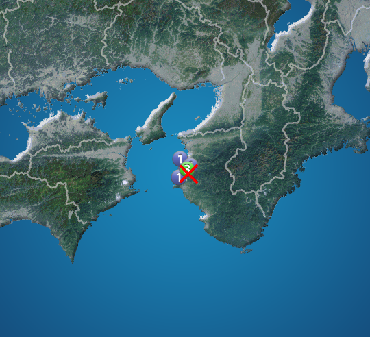 和歌山県北部でM2.9の地震　最大震度3　津波の心配なし