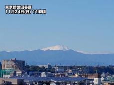 関東は澄み渡る青空　富士山もクッキリ