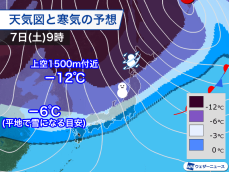 週末に強い寒気南下　雪のエリア拡大し全国的に冬本番の寒さに