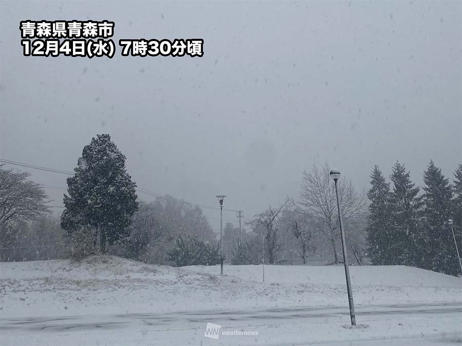 青森や北海道で雪　八戸・三沢など太平洋側でも積雪　岩手は雨で虹