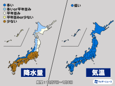 気象庁1か月予報　師走から年明けは低温傾向　日本海側は大雪のおそれも