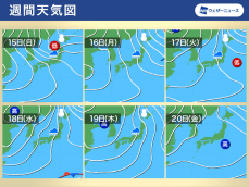 来週にかけて冬型続く　北日本は積雪増加に、北陸は長雨に注意