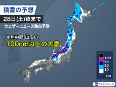 帰省ラッシュに大雪や吹雪が直撃か　年越しは極端な寒さにならない予想