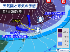 冬型強まり日本海側は大雪や吹雪　帰省ラッシュに影響するおそれ