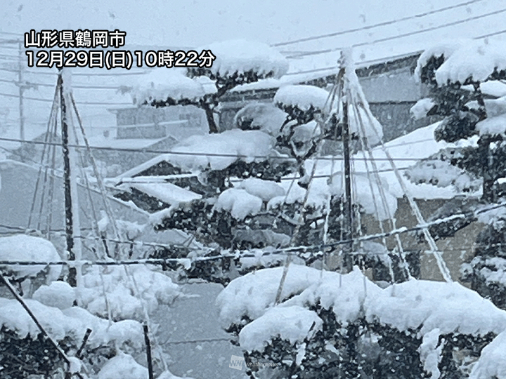 日本海側の強い雪は今日も続く　交通障害や落雪などに注意を