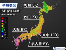 北日本や北陸は気温上昇　積雪エリアは路面悪化や落雪に注意