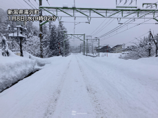 北陸周辺で積雪が急増　6時間で20〜30cmの新たな雪が積もる