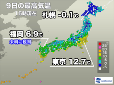 今日は西日本で厳しい寒さに 明日は関東も気温低下