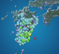 日向灘でM5.4の地震　宮崎市で震度4　津波の心配なし