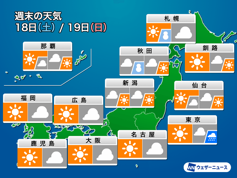 共通テストの今週末は比較的穏やかな空　日曜日は寒さが少し和らぐ