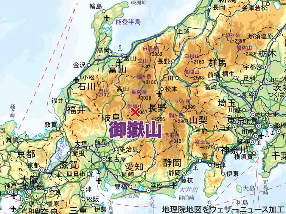 御嶽山 噴火警戒レベル2（火口周辺規制）に引き上げ 地震が増加