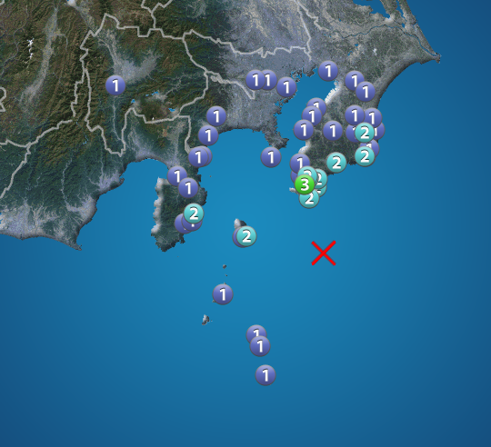 千葉県南東沖でM4.5の地震　館山市で震度3　津波の心配なし