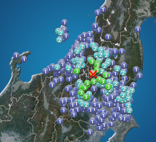 福島県会津でM5.2の地震　檜枝岐村で震度5弱　付近では一昨日から地震が多発