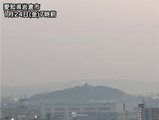 東海や西日本では春を感じさせる霞んだ空　PM2.5の濃度がやや高め