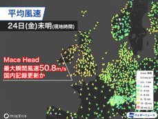 ストームÉowyn直撃のアイルランド　瞬間風速50m/sで国内記録を更新か