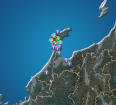 石川県で震度3の地震発生