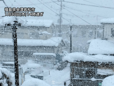 午後も断続的に強い雪　明日の朝にかけても積雪増加　沿岸部は霰にも注意