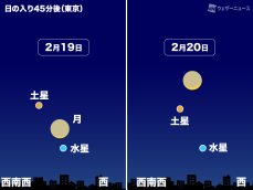 今宵は月が水星と土星に接近 西の空に注目｜Infoseekニュース