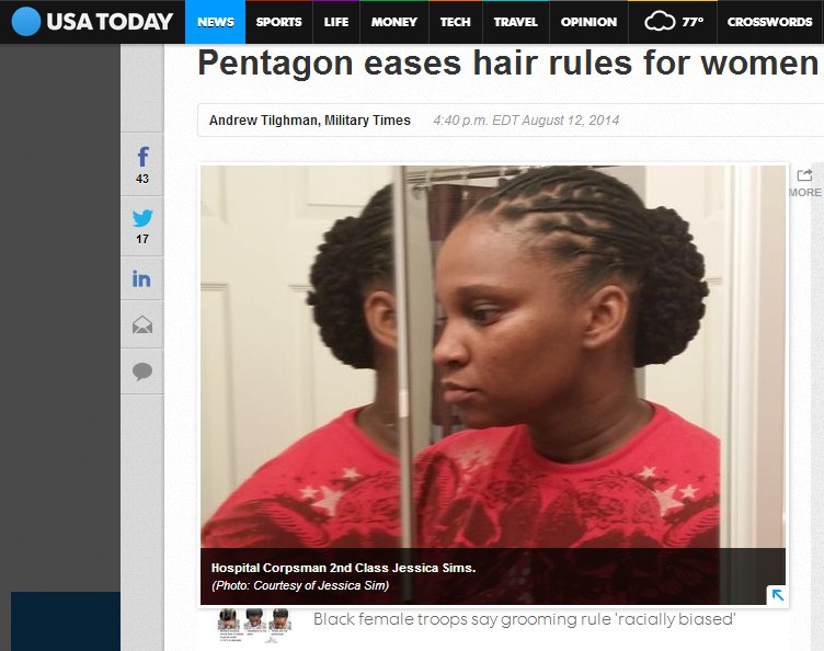 ドレッドや三つ編みもok 米国軍でアフリカ系女性兵士が 自然なヘアスタイル を選べるように 記事詳細 Infoseekニュース