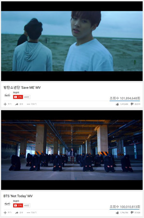 「防弾少年団」、「Save ME」・「Not Today」MV視聴回数が1億回連続突破！