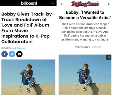 「iKON」BOBBY、ビルボードやローリング・ストーンが集中照明「K-POPヒップホップの独歩的な人物」