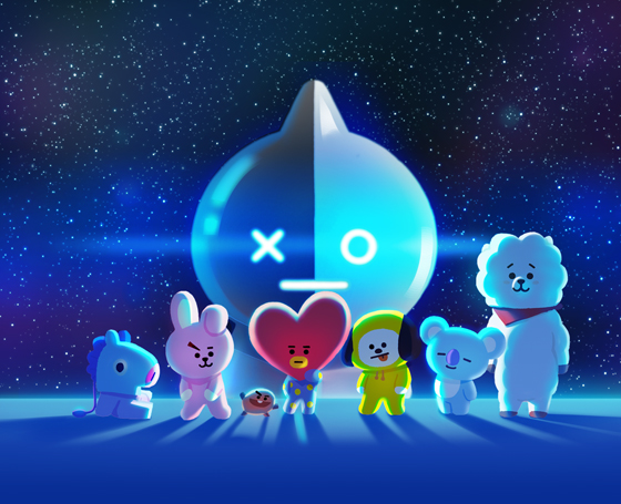 【LINE】「防弾少年団」のキャラクターBT21と遊べる顔ゲーム提供開始