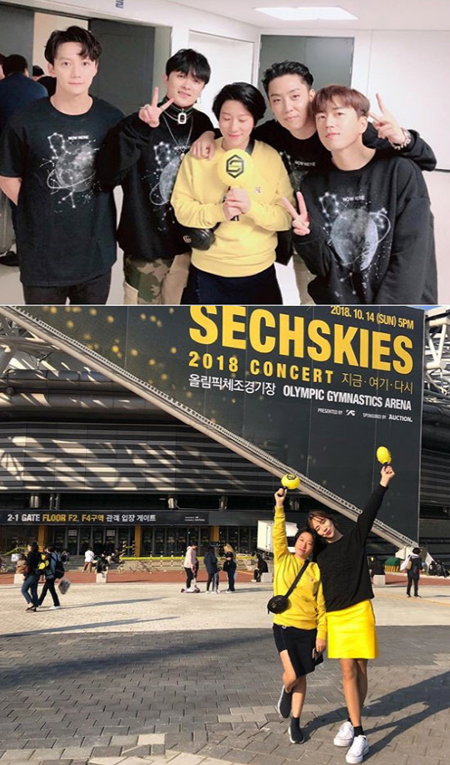 女性芸人キム・ヨンヒ、「Sechs Kies」公演でメンバーらと記念写真 「オッパたちは20歳」