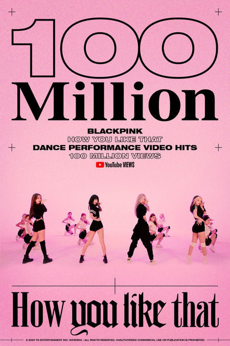 「BLACKPINK」、「How You Like That」振り付け動画1億回再生突破…通算20本目の億再生