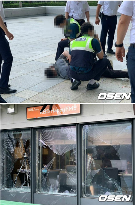KBS、生放送中のラジオオープンスタジオでガラス窓が割られる事件…人命被害なしでも衝撃的な現場